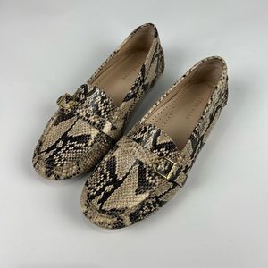 Cole Haan Black/Tan Snake Skin Loafers